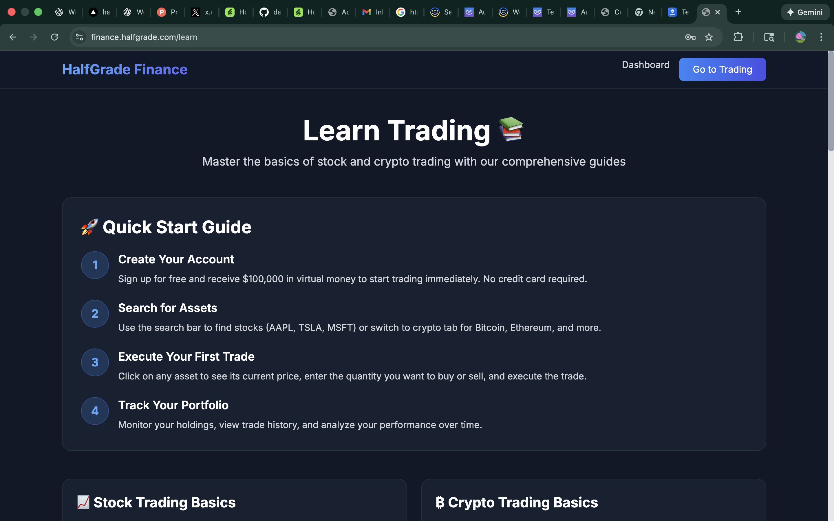 HalfGrade Finance Learning Resources