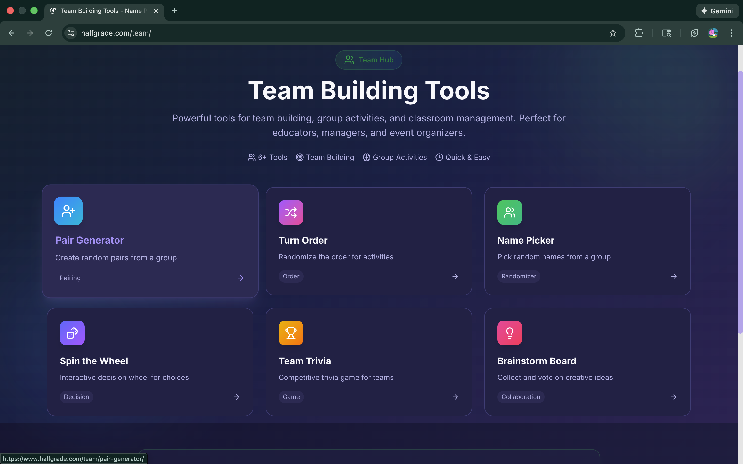 HalfGrade Team Tools